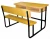 Import double student desks and chair bench,school furniture from China