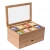 Import Double tiers  with recoverable drawer tea bag Wooden Boxes Window Lid display and gift wood box from China