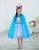 Import DSN04 Fashion butterfly knotted winter frozen elsa dress cosplay fancy pageant long halloween children princess cloak from China