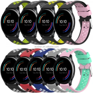 Dual Color Silicone Strap Bracelet for Oneplus Watch Sport Rubber Band with Pin Buckle Wrist Belt