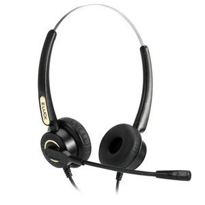 EC300DMQ Call Center Headset with Noise Cancelling Hearing Potect +Dual headset+QD plug +Coil Cord for Cisco Ip Telephone