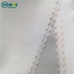 Eco-friendly Polyester Light Weight Interlining Plain Weave Fusible Woven Roll Lining Interfacing for Garment Chiffon