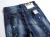 Import embroidered label jeans mens stretch slim-fitting pants spring new hole patch trendy mens long pants from China
