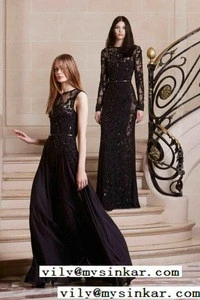 Embroidered Round Neck Sleeveless High Empire Ankle Length Chiffon&Mesh&Lace Homecoming Dresses