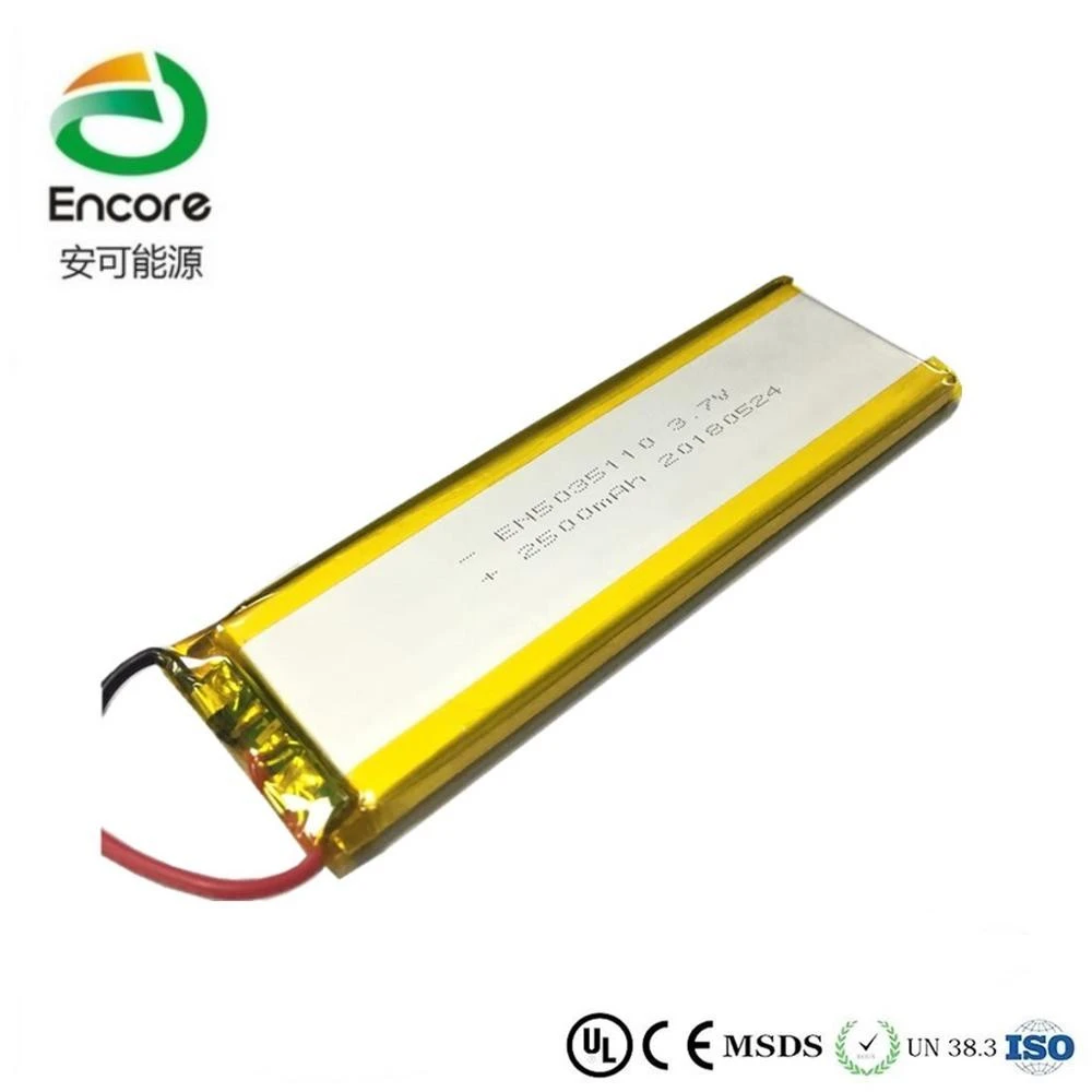 EN5035110 3.7V 2500mAh rechargeable li polymer battery