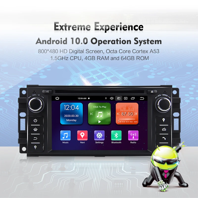 Ersan Professional Audio Video Android 10 Car Radio Navigation for Jeep Compass  Sebring 300C Grand Cherokee Wrangler Journey