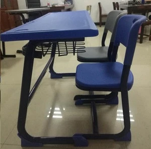 Europe style standard classroom furniture comfortable double school desk and chair set school furniture