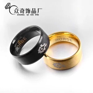 European and American classic fashion titanium steel game surrounding mens stainless steel ring