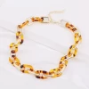 European and American Jewelry Multicolor Acrylic Necklace For Women Party Gifts Colorful Punk Chunky Link Chain Necklace