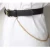 Import European style PU black belt round buckle women brass chain belt from China