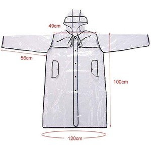 EVA Transparent Women Girls Adult Reusable Lightweight Waterproof Raincoat