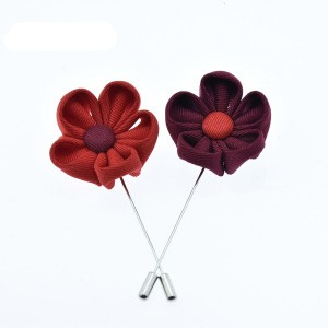 Fabric cloth flower lapel pins fashion accessories metal hijab brooches pins for sale