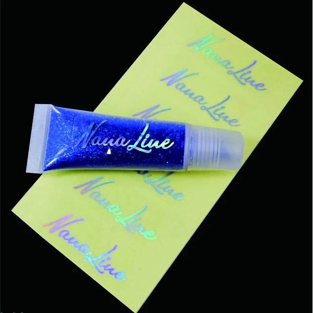 Factory custom clear lip gloss private label uv waterproof sticker transparent vinyl silver foil stickers label