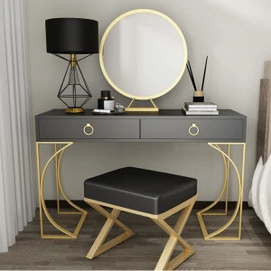 Factory custom latest design wall mounted mdf mirrored luxury dresser with stool