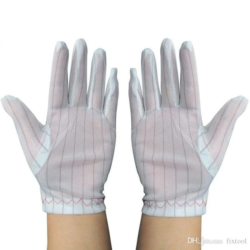 Factory customization HZ-4501 ESD Polyester Antistatic Cleanroom  Static Discharge mitten
