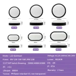 Factory-Direct 22W LED Bulkhead 3 CCT DIP Switch 6500K IP54 AC220-240V/AC100-240V CE ERP Corridor White/Black Color PP Plastic