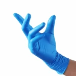 Factory direct disposable blue powder-free household nitrile gloves blue examination gloves