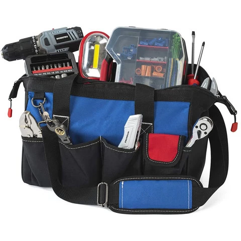 Factory direct sale durable large compartment electrician tool bag waist tool belt bag