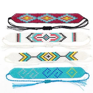 Factory Price Bead Bracelet Patterns Woven Seed Bead Tassel Friendship Bohemia Jewelry Bracelets For Women