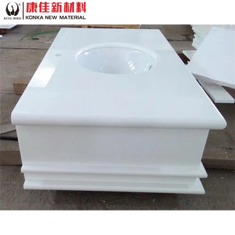 Factory supplier price white quartz countertops artificial brick panels glossy vanity tops table tops