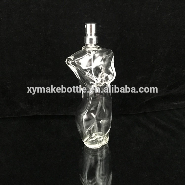 Fancy women body  shape clear perfume glass bottle 100ml