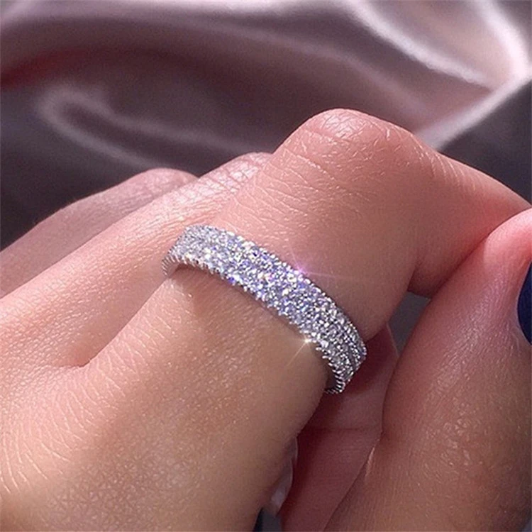 Fashion CZ Zircon Engagement Rings Jewelry Women Accessories Wholesale Womans Diamond Ring