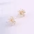 Import Fashion Floral Pearl Stud Earrings Elegant Custom Clear Crystal Firework Earrings from China