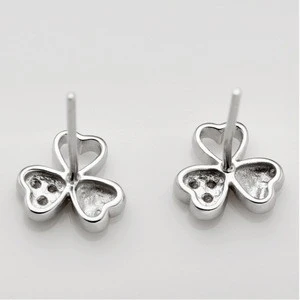 Fashion s925 Silver Jewelry three heart stud Earring