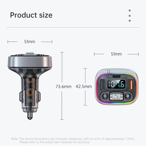 Fast Charging Dual USB Car Mobile Phone Charger Fm Transmitter Car MP3 Player car android player T21