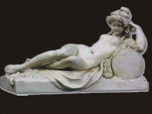 Female lying on sofa white marble stone statue DSF-V16