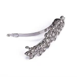 Female Olive branch leaf shape crystal sliver  engagement wedding hair pins
