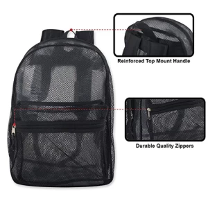 Flyone 17 INCH  Mesh Backpack with Reinforced Padded Straps