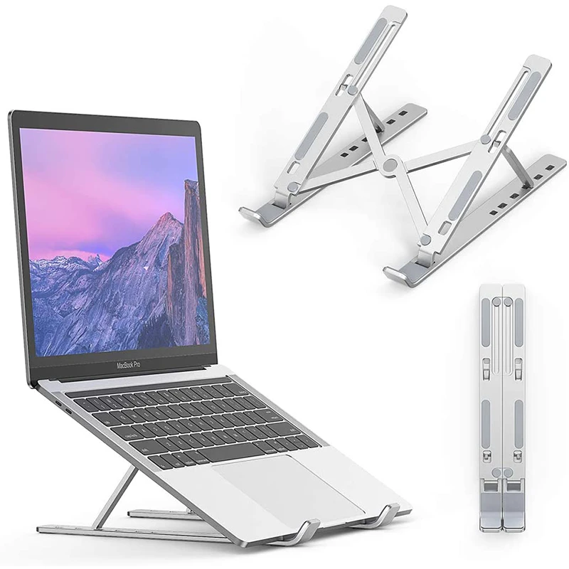 Foldable Adjustable Aluminum Portable Laptop Notebook Stand Cooler Ergonomic Standing Laptop Holder Laptop Stand Vertical