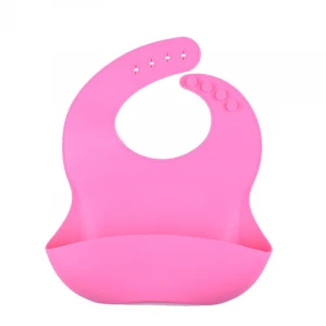 Foldable BPA Free food grade silicone baby bibs wholesale baby items custom design waterproof silicone bib with catcher
