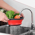 Foldable silicone Collapsible Kitchen Colander Kitchen Tools Fruit Vegetable Strainer Drainer Washing Basket