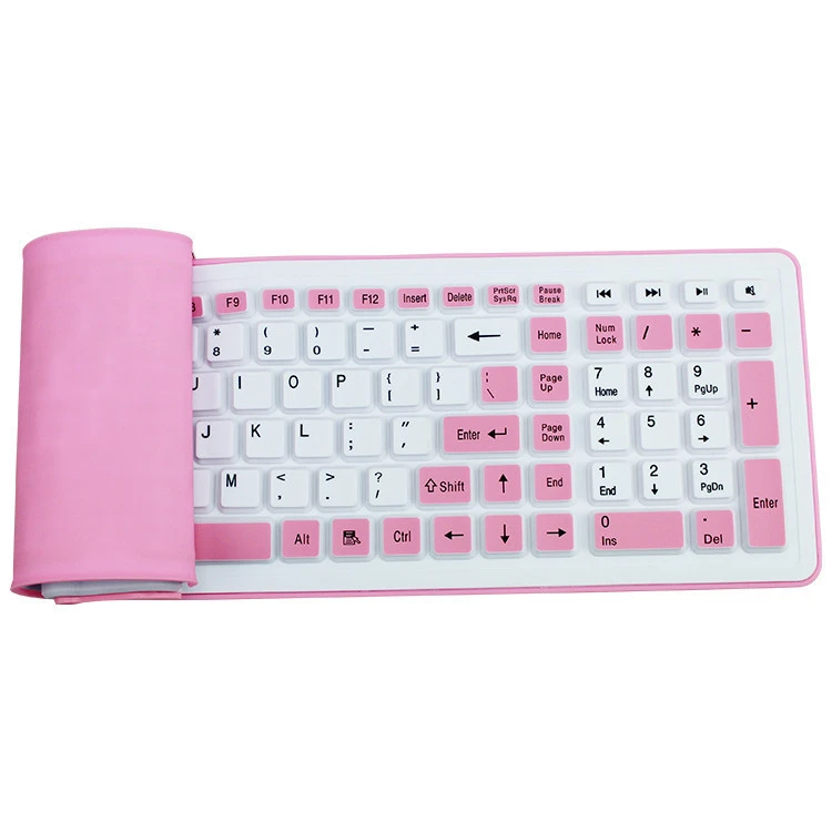 folding keyboard 107B 2.4 portable silicone full size wireless folding keyboard for tablet pc mobile phone