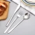 Import Food grade Travel Flatware 18/8 Stainless Steel Metal Cutlery Set Korea Silverware Dinner Knife Spoon Fork from China