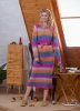 Foofar 2020 New Women Fashion Dress, Long Sleeves Knitting Mohair Wool Dress, Multicolour Dress