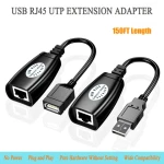 For pc laptop desktop connect printer via over cat5 cat6 cable 150ft USB RJ45 lan ethernet UTP extender  extension adapter