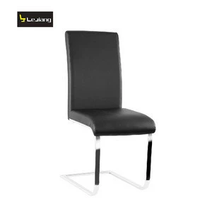 Free Sample Industrial Black Chair Pu Leather Dining Chair