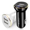 Free Shipping Dual USB Ports Car Charger with LED Display RAXFLY Phone 5V/2.1A Charging Cell Phone Adapter