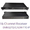 FTA 16*Tuner DVB-S2/S/-T/T2/ATSC-T/ISDB-T Support Biss Descrambling 16 Channels Professional Receiver