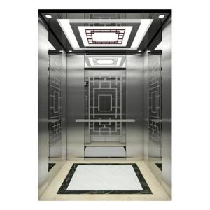 Fuji Brand Cheap Titanium Silver Mirror Finish Etching Hairline Passenger Elevator