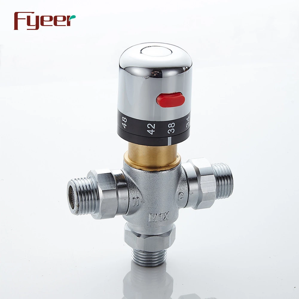Fyeer Sanitary Ware DN15 Brass Water Temperature Control Valve Thermostatic Mixing Valve