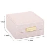 Girls Pink Leather Custom Jewelry Box Organizer Luxury Jewelry Case Gift Box For Countershop Display