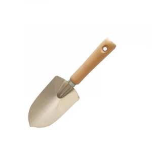 Gold supplier stainless steel original wood handle hand trowel for gardening