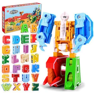 GUDI 26 English Letters Transformer Toy Robot Set for Kids Educational Toys STEM Toys