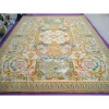 Hand Knotted Wool Traditional French Savonnerie Carpet with European France Court Royal Gold Palace Design on Sale