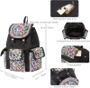Handmade School Bags for Women Soft National Style Backpacks with Handle Character Pattern