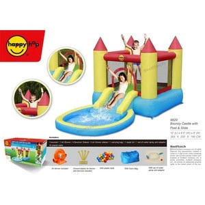 Happyhop 2017 New Design - 9820 Bouncy Castle with Pool and Slide for kids,inflatable water slides for sale